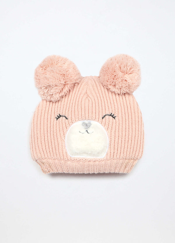 Berretto tricot con applicazioni neonata