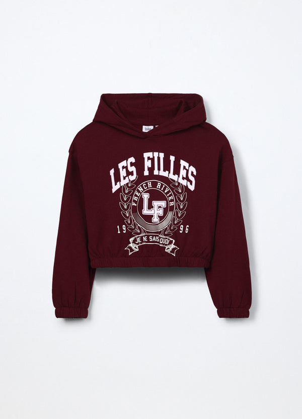 Felpa in french terry di puro cotone ragazza