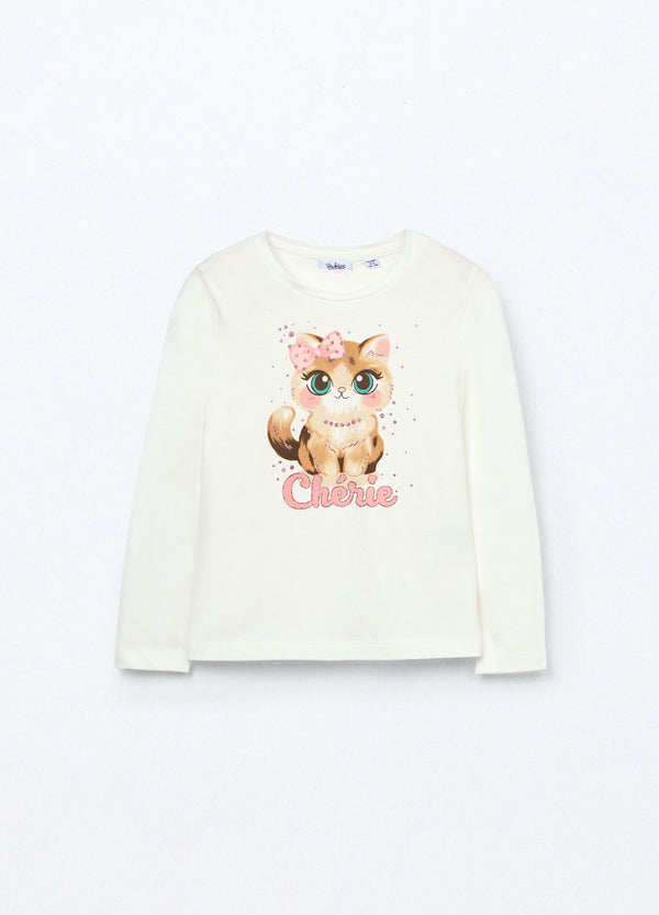 T-shirt in jersey di puro cotone bambina