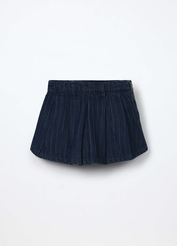 Gonna-pantalone in denim misto cotone bambina