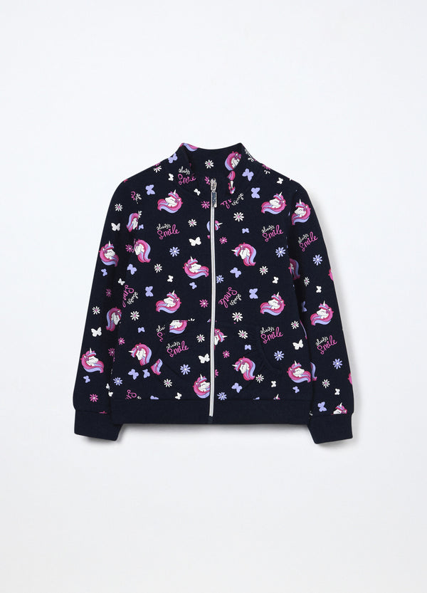 Felpa in french terry di cotone stretch bambina