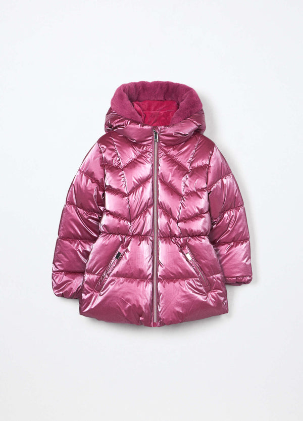 Giubbino imbottito con cappuccio bambina