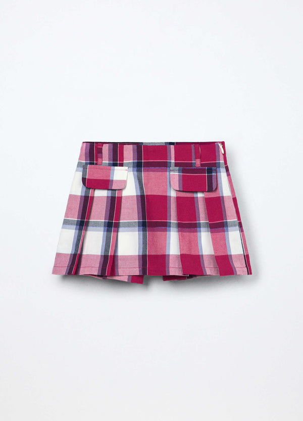 Gonna pantalone in twill misto cotone bambina