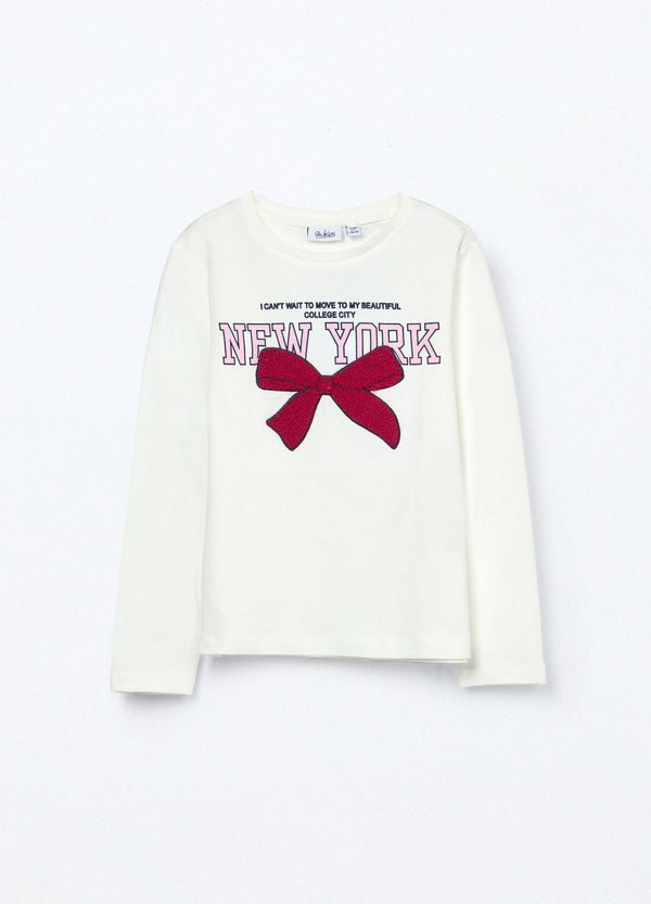 T-shirt in jersey di cotone stretch bambina