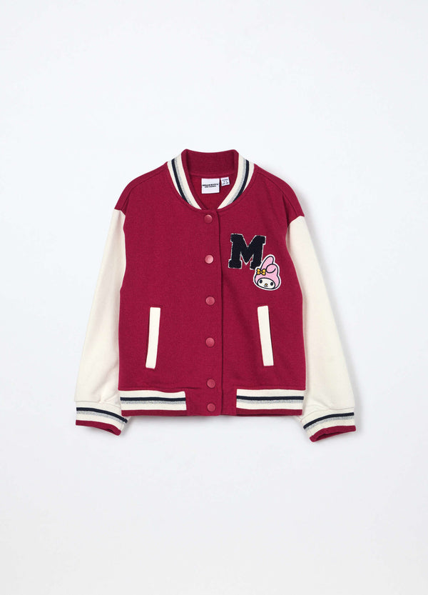 Felpa varsity misto cotone bambina