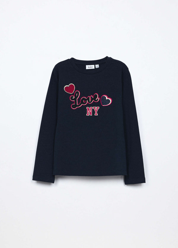 T-shirt in jersey di cotone stretch bambina