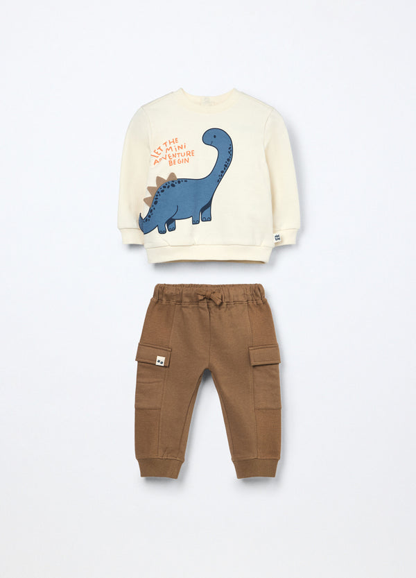 Jogging set in puro cotone fleece neonato