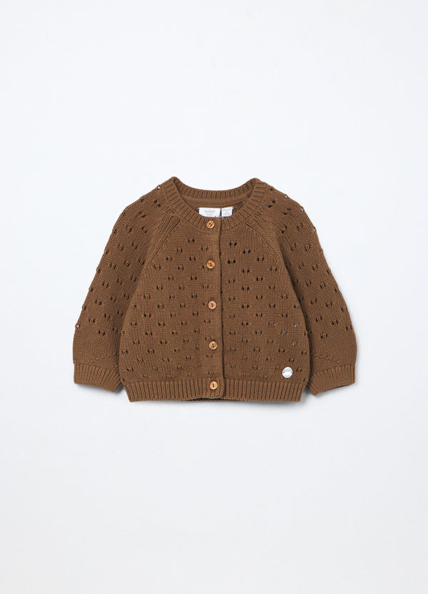Cardigan tricot in puro cotone neonata