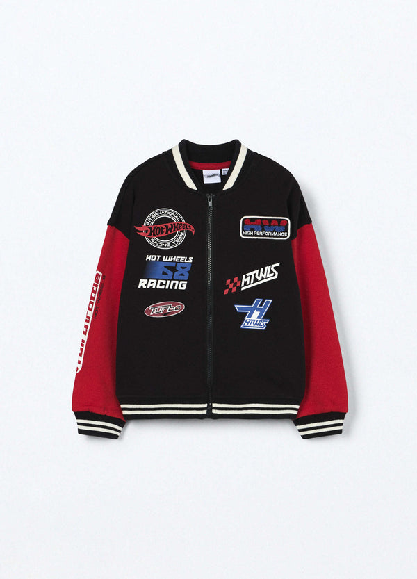 Felpa varsity in puro cotone bambino