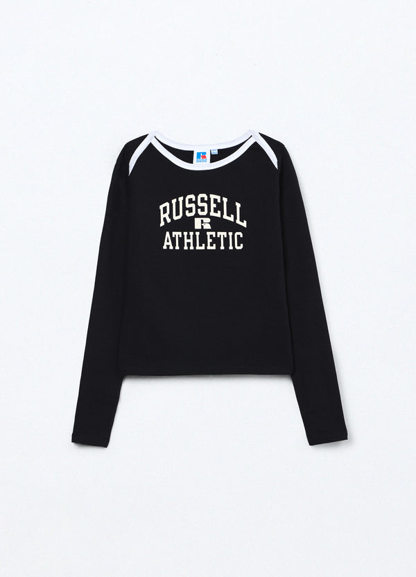 T-shirt di cotone stretch Russell ragazza Blukids