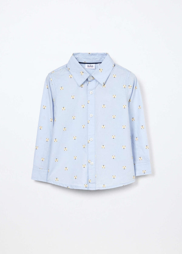 Camicia in popeline di puro cotone neonato