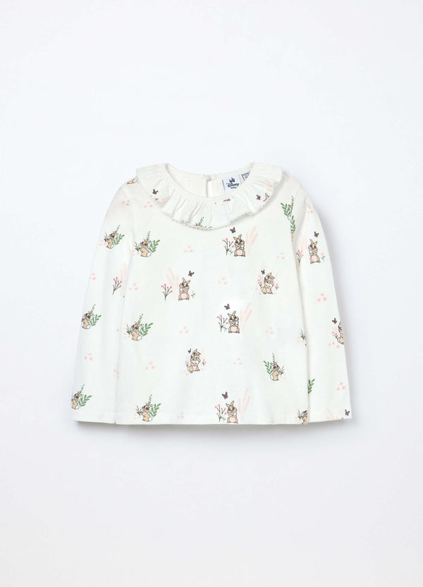 T-shirt in jersey di cotone stretch neonata