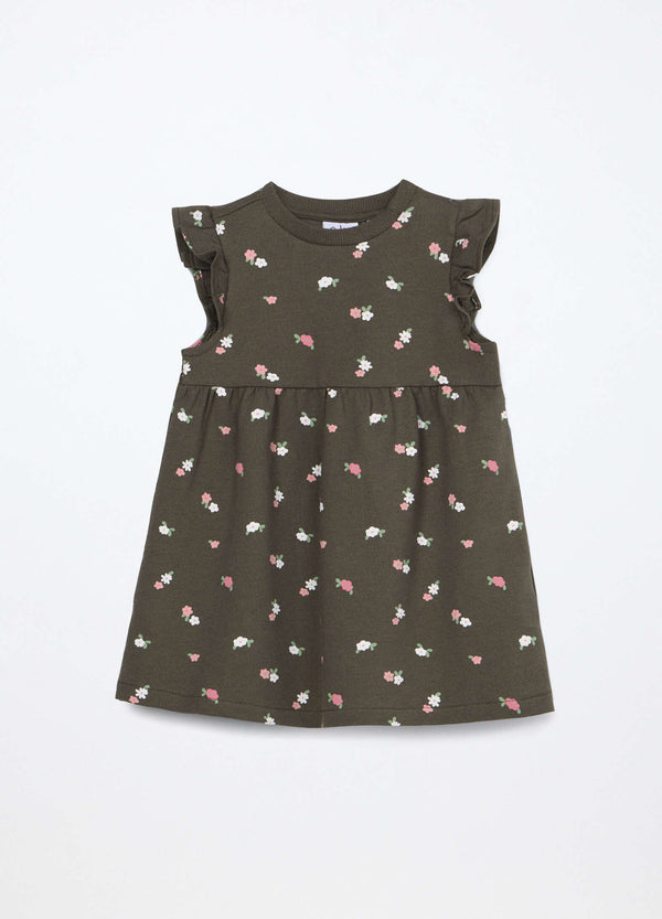 Vestito in french terry di cotone stretch neonata