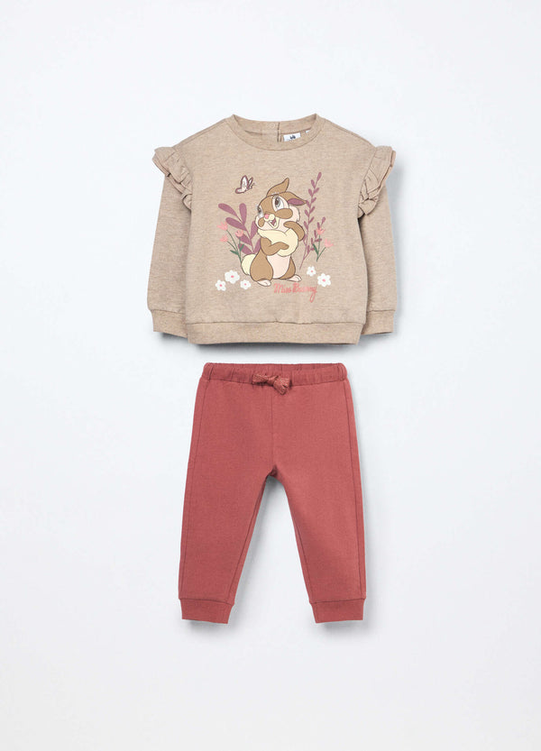 Jogging set in misto cotone fleece neonata