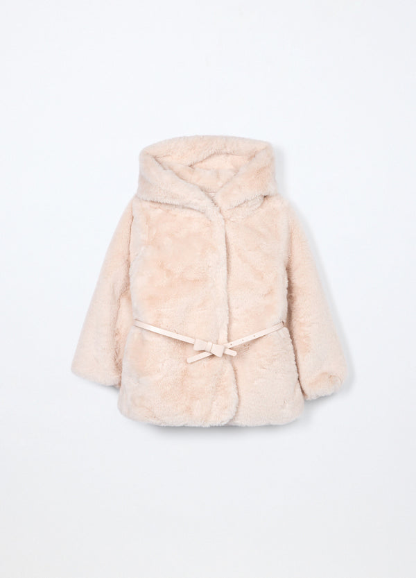 Cappotto in eco fur bambina