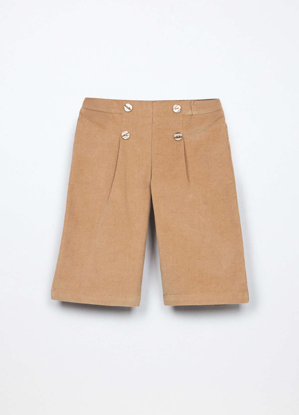 Pantaloni in costina di cotone stretch neonata
