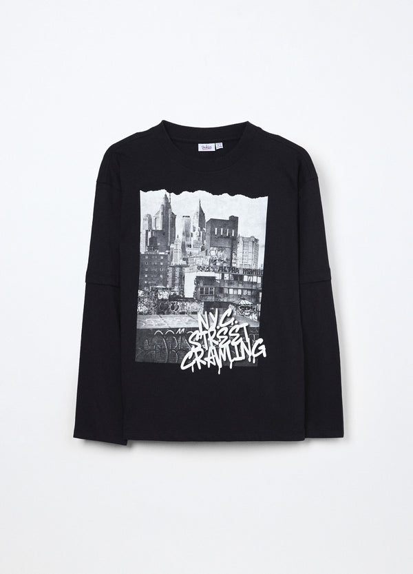 T-shirt in jersey di puro cotone ragazzo