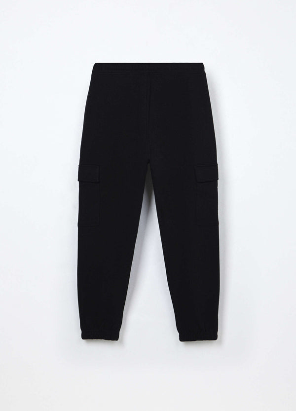 Jogger cargo in puro cotone fleece ragazzo