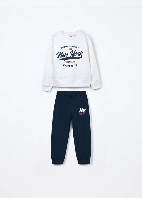 Jogging set in puro cotone fleece bambino