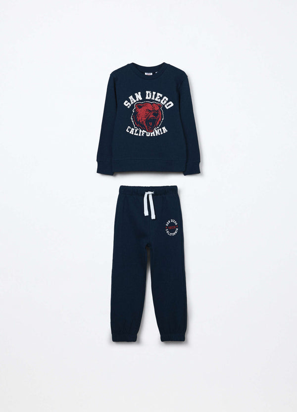 Jogging set in puro cotone fleece bambino