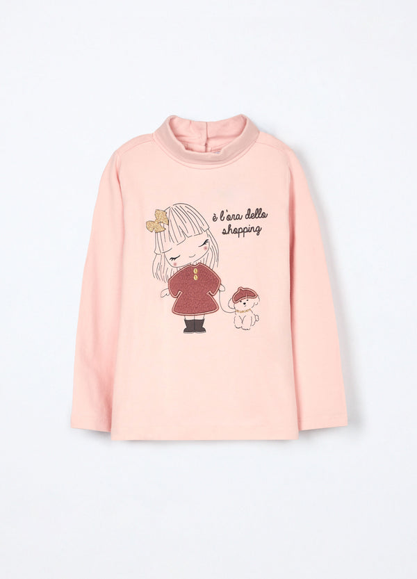 Lupetto in jersey di cotone stretch neonata