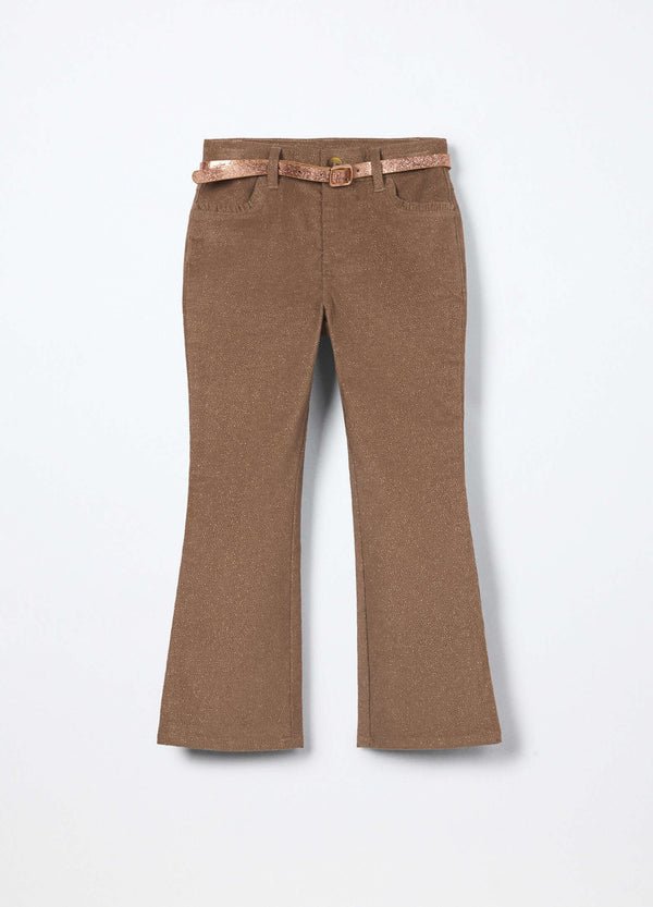 Pantaloni flare fit in velluto bambina
