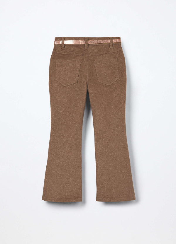 Pantaloni flare fit in velluto bambina