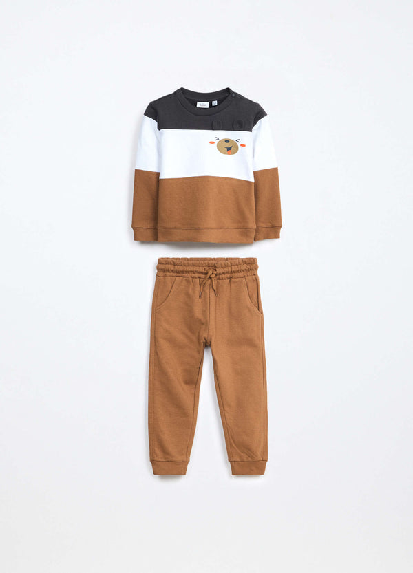 Jogging set in puro cotone fleece neonato