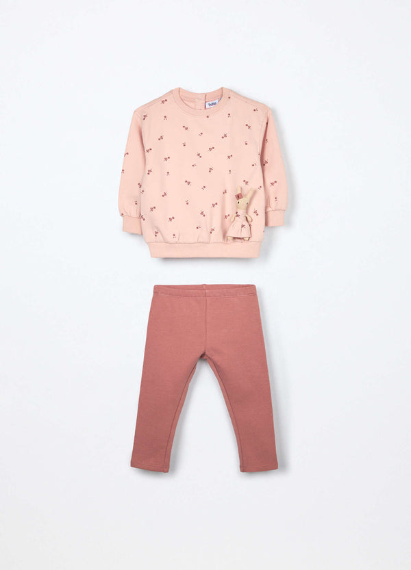 Jogging set in cotone fleece stretch neonata