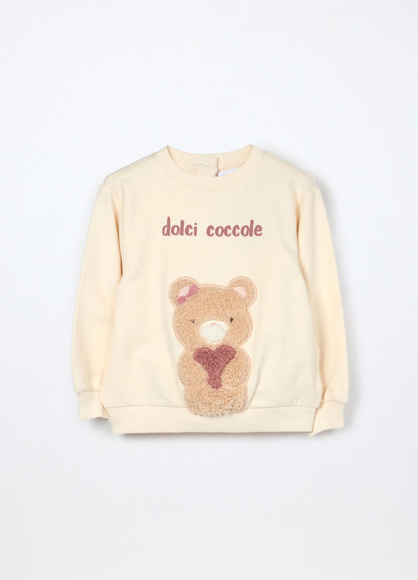 Felpa in cotone fleece stretch neonata