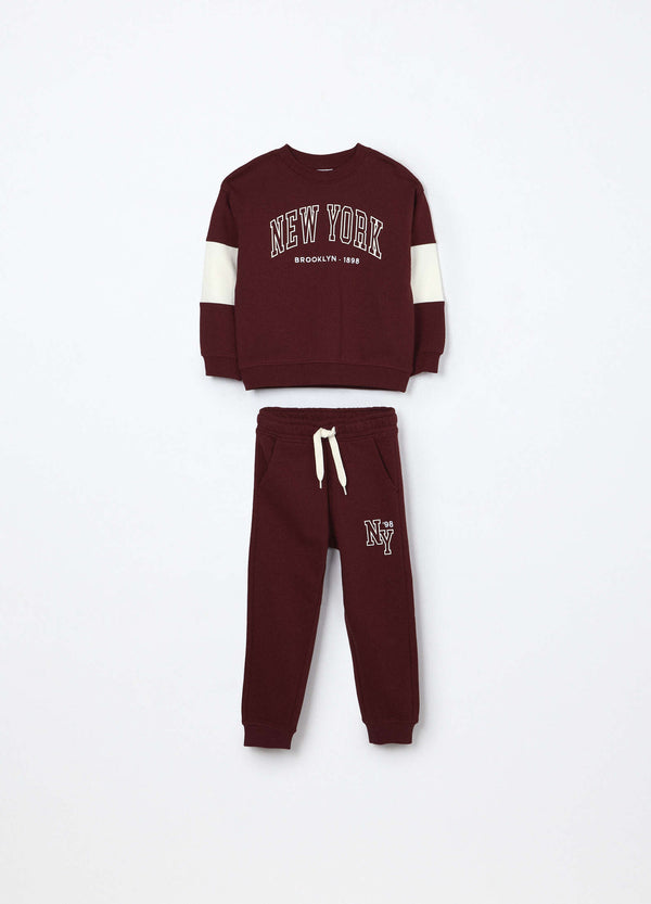 Jogging set in puro cotone fleece Blukids bambino
