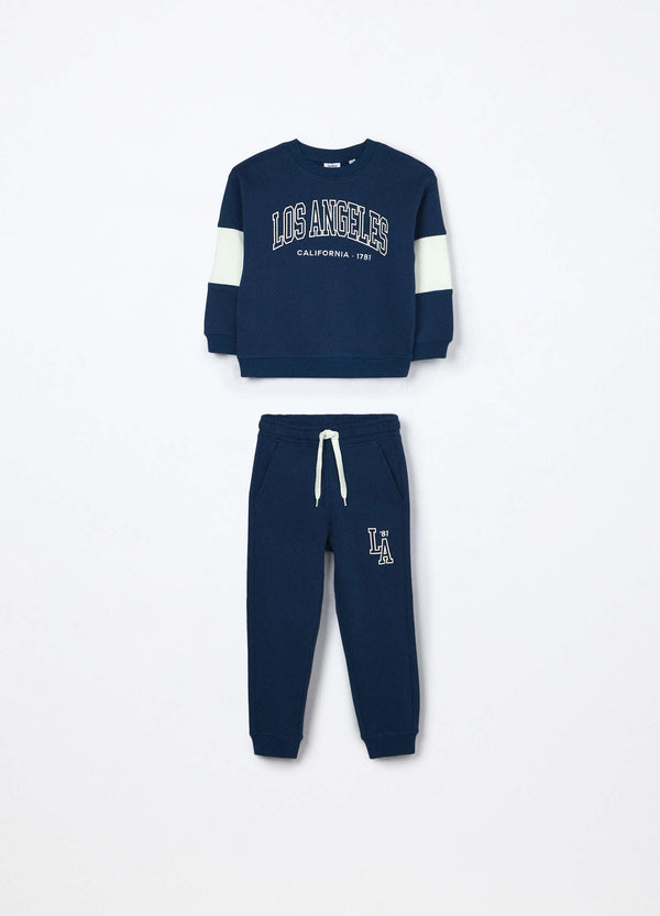 Jogging set in puro cotone fleece bambino
