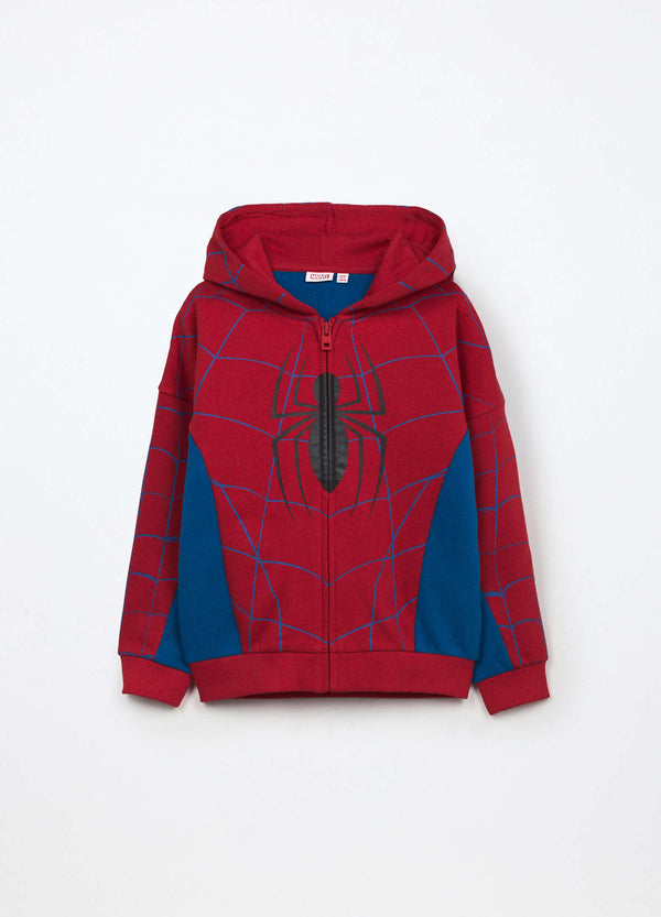 Felpa spiderman con cappuccio blukids bambino