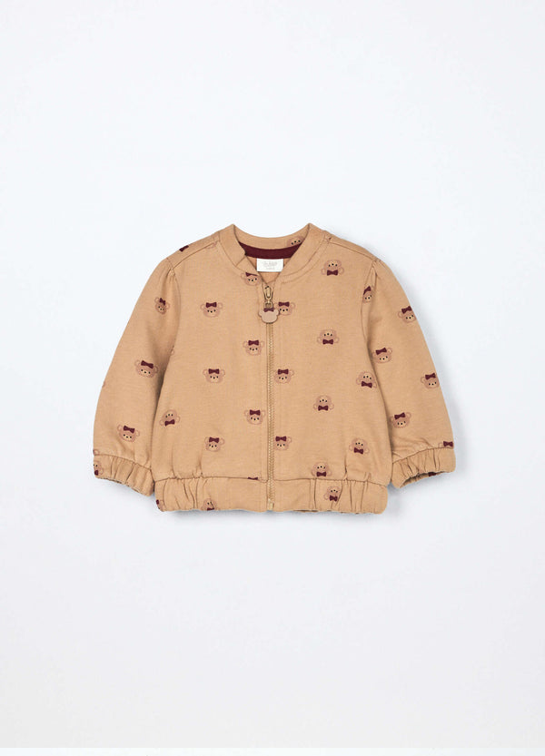 Cardigan in french terry di puro cotone neonata