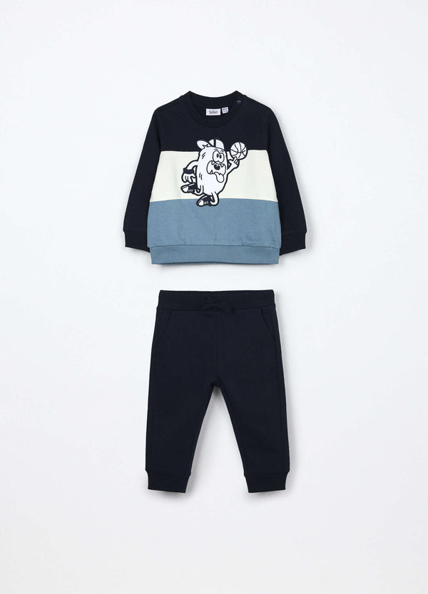 Jogging set in french terry di puro cotone neonato