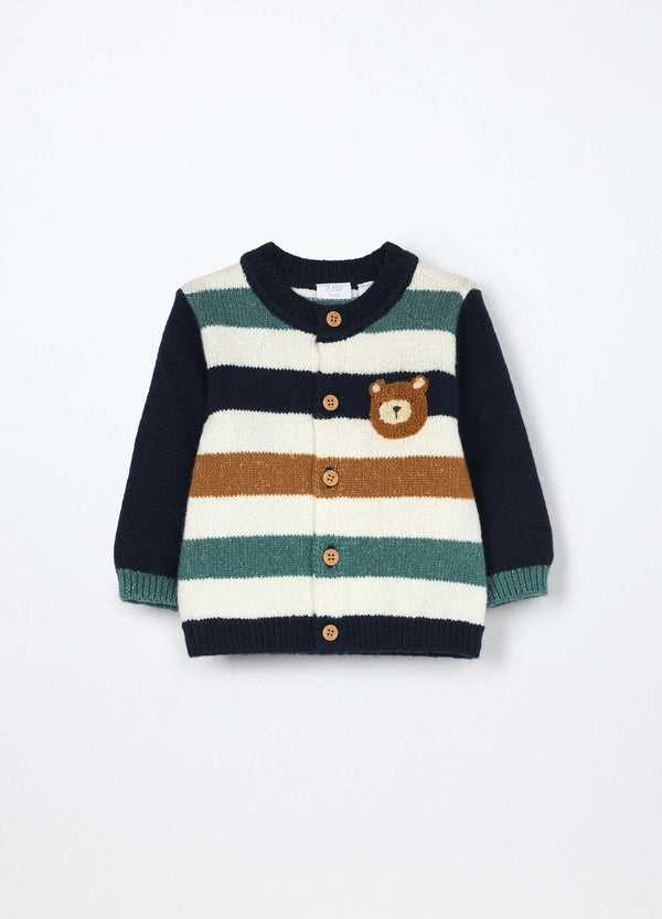 Cardigan tricot misto cotone neonato