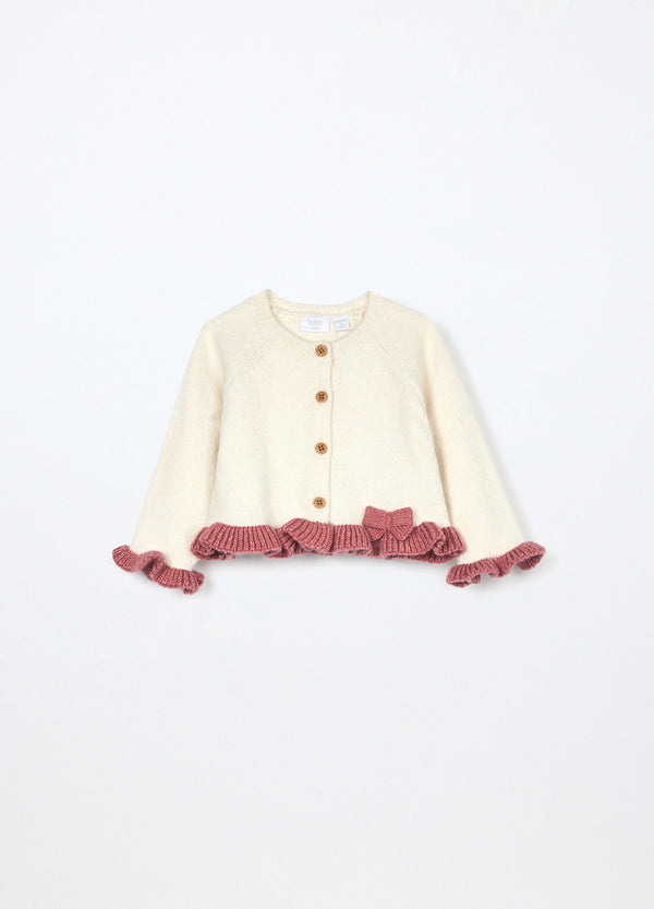 Cardigan misto cotone neonata