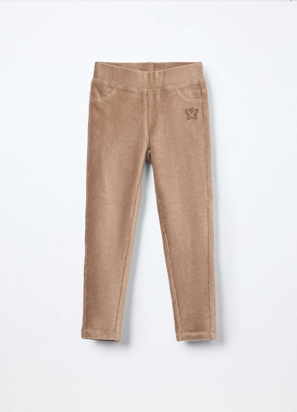 Treggings in costina velour bambina