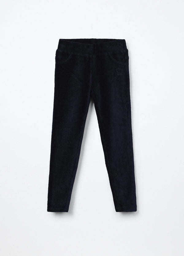 Treggings in costina velour bambina