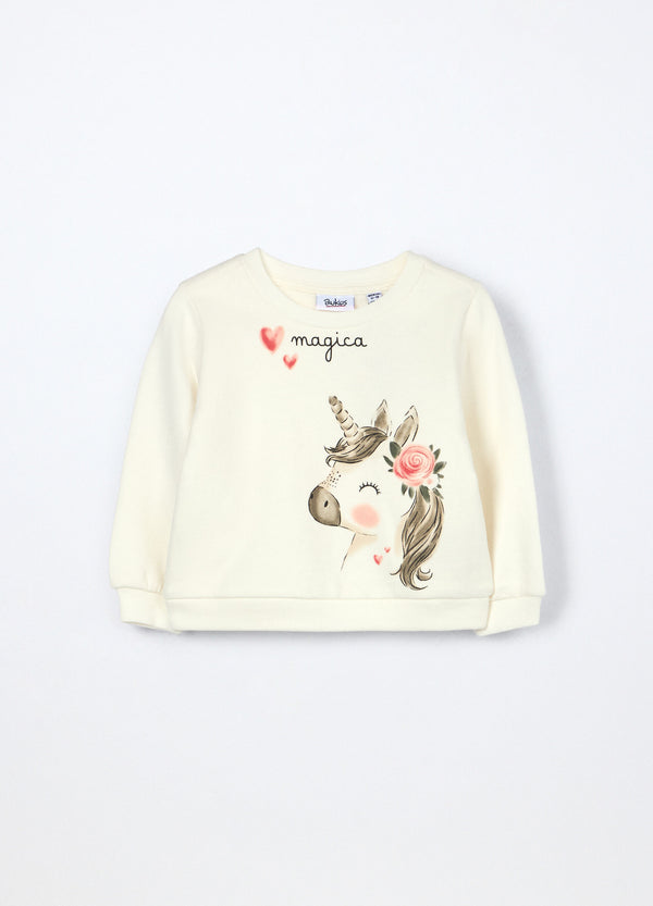 Felpa in puro cotone fleece neonata