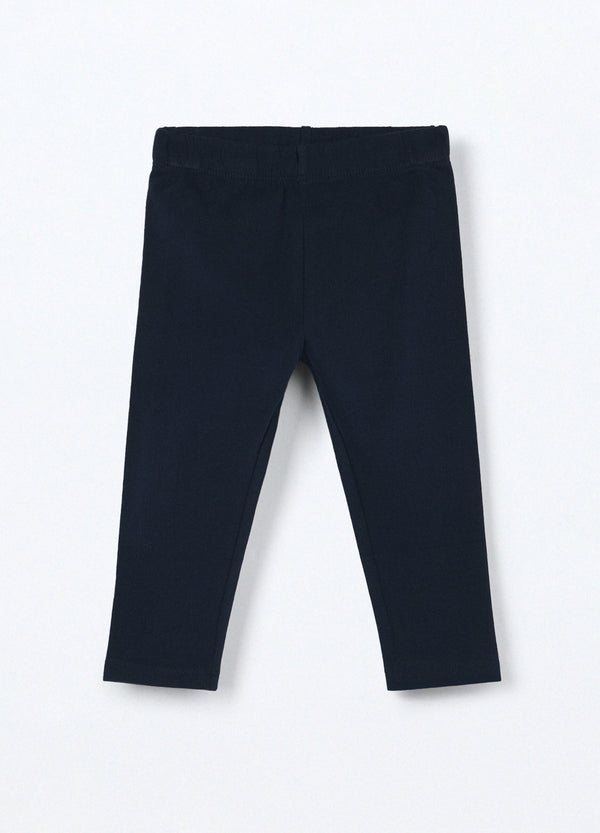 Leggings in cotone fleece stretch neonata