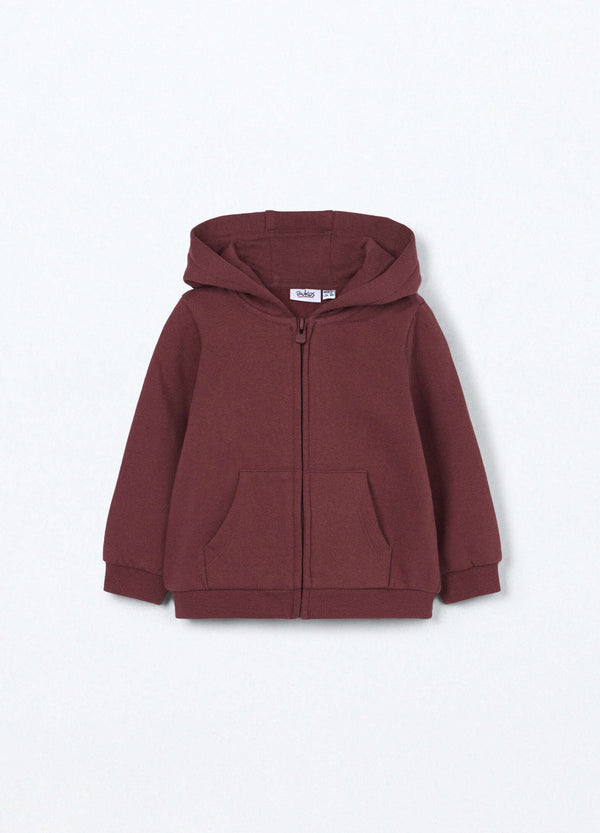 Felpa full zip in puro cotone neonata