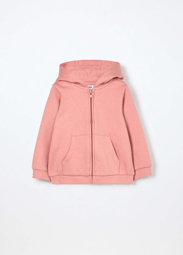 Felpa full zip in puro cotone neonata