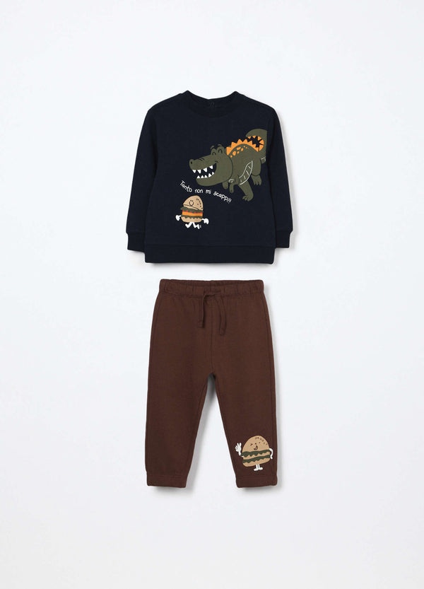 Jogging set in puro cotone fleece neonato