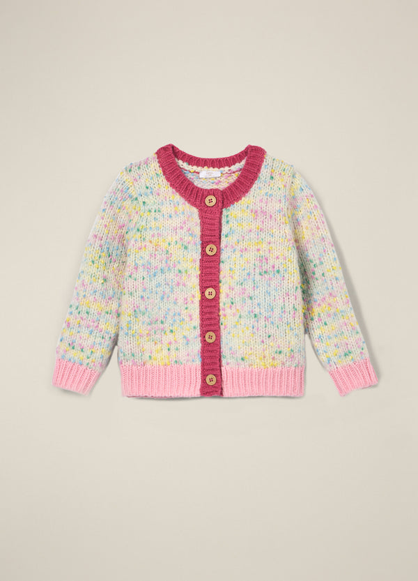 Cardigan multicolor per bambina misto lana