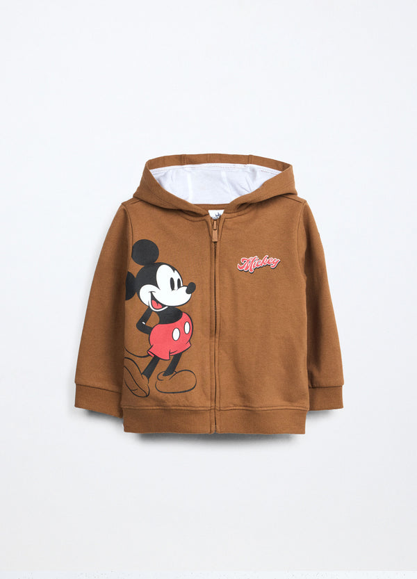 Felpa full zip in puro cotone fleece neonato
