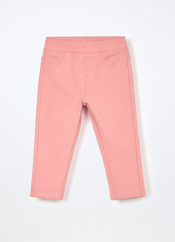 Treggings in cotone fleece stretch neonata