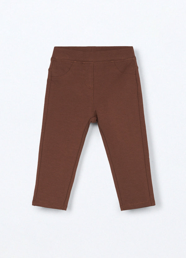 Treggings in cotone fleece stretch neonata