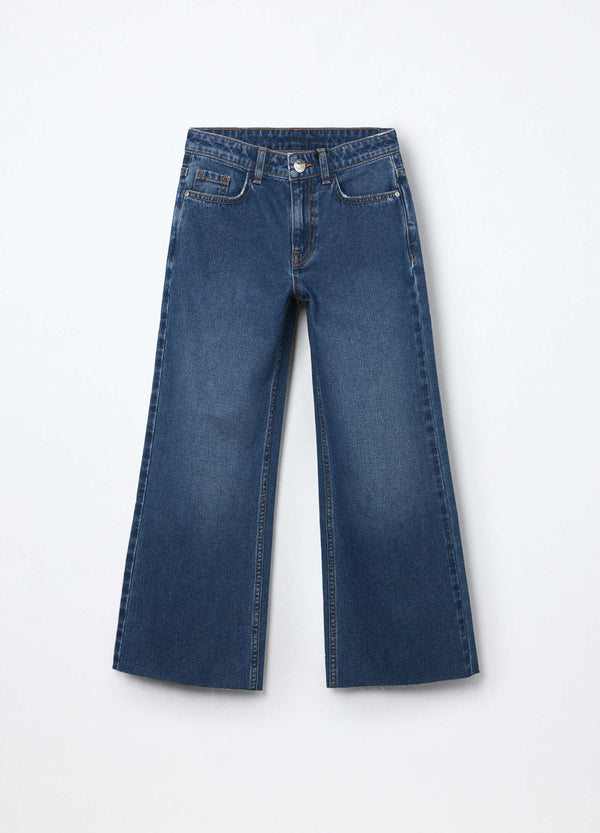 Pantaloni in denim di puro cotone ragazza