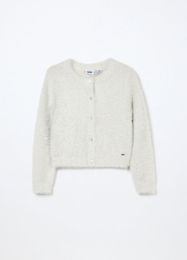 Cardigan tricot spazzolato bambina